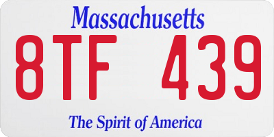 MA license plate 8TF439