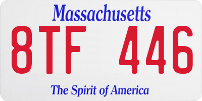 MA license plate 8TF446