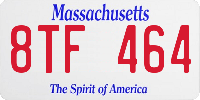MA license plate 8TF464