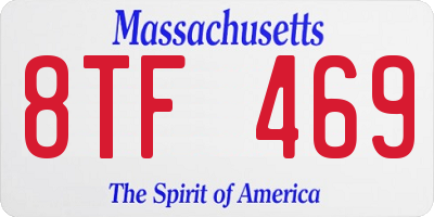 MA license plate 8TF469