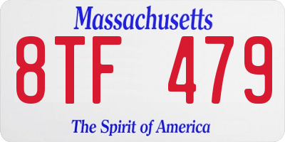MA license plate 8TF479