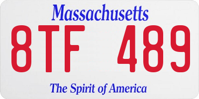 MA license plate 8TF489