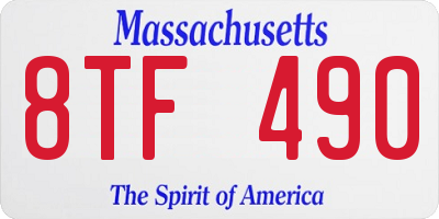 MA license plate 8TF490