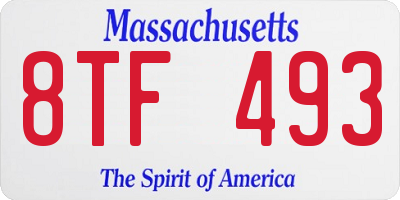 MA license plate 8TF493