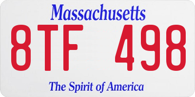 MA license plate 8TF498