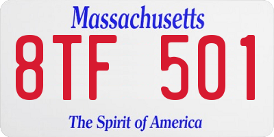 MA license plate 8TF501