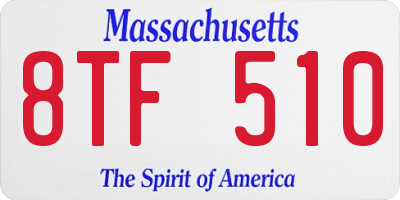 MA license plate 8TF510