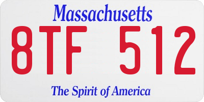 MA license plate 8TF512