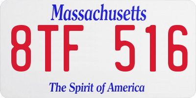 MA license plate 8TF516