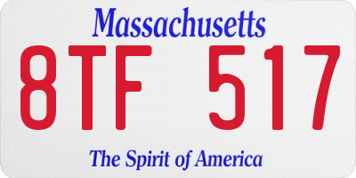 MA license plate 8TF517