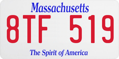 MA license plate 8TF519