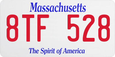 MA license plate 8TF528