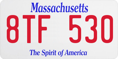 MA license plate 8TF530
