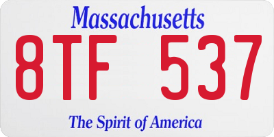MA license plate 8TF537