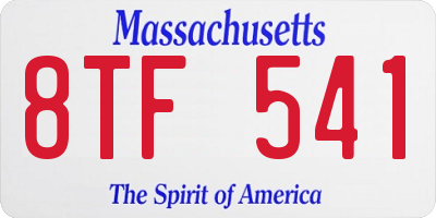 MA license plate 8TF541