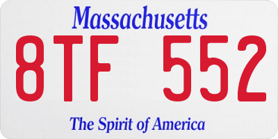 MA license plate 8TF552