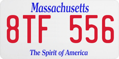 MA license plate 8TF556