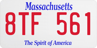 MA license plate 8TF561