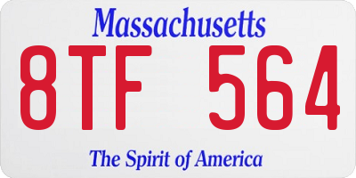 MA license plate 8TF564