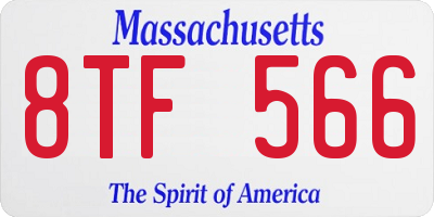MA license plate 8TF566
