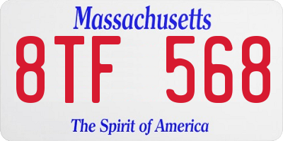 MA license plate 8TF568