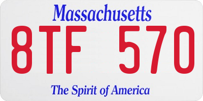 MA license plate 8TF570