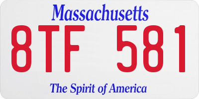 MA license plate 8TF581