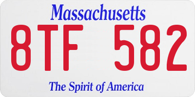 MA license plate 8TF582
