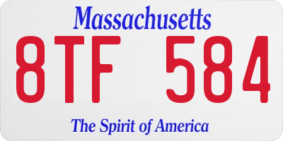MA license plate 8TF584