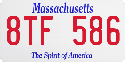MA license plate 8TF586