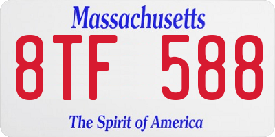 MA license plate 8TF588