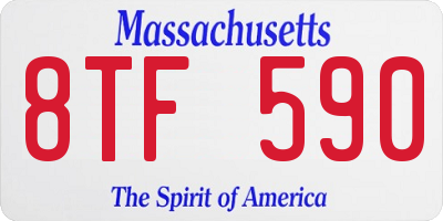 MA license plate 8TF590