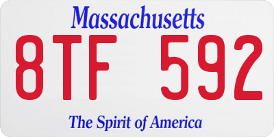 MA license plate 8TF592