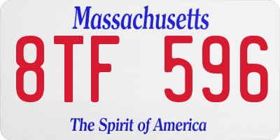 MA license plate 8TF596
