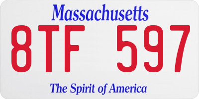 MA license plate 8TF597
