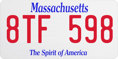 MA license plate 8TF598