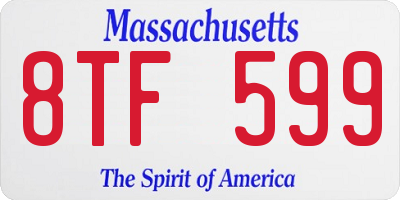 MA license plate 8TF599