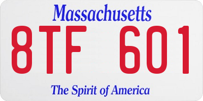 MA license plate 8TF601