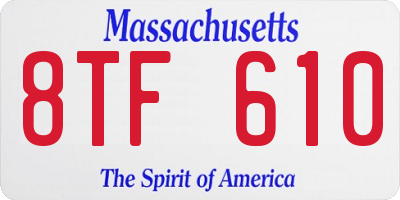 MA license plate 8TF610