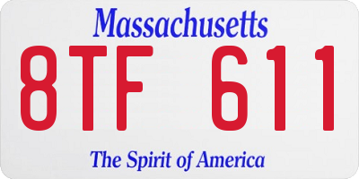 MA license plate 8TF611