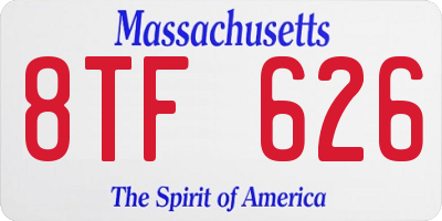 MA license plate 8TF626