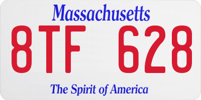 MA license plate 8TF628