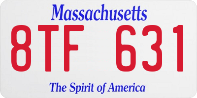 MA license plate 8TF631