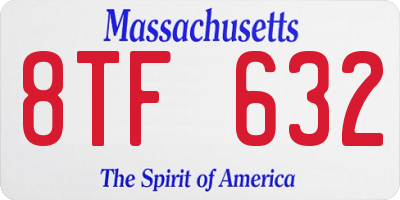 MA license plate 8TF632