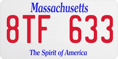 MA license plate 8TF633