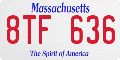 MA license plate 8TF636