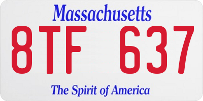 MA license plate 8TF637