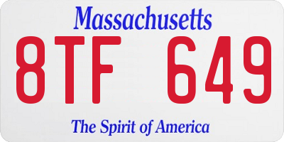 MA license plate 8TF649