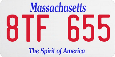 MA license plate 8TF655