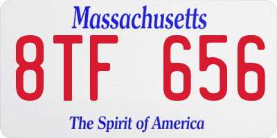 MA license plate 8TF656